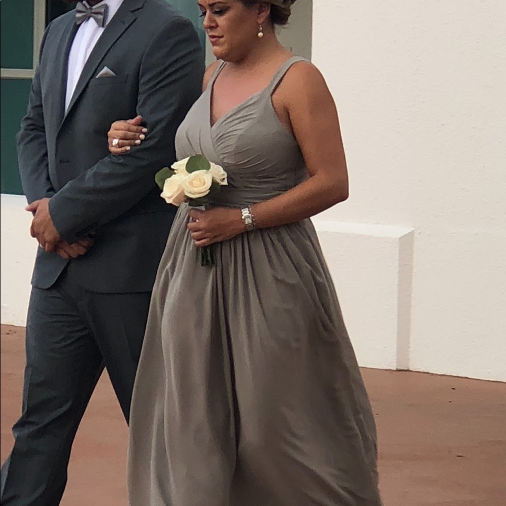 Gray simple formal dress